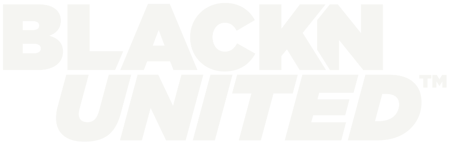 BLACKNUNITED mark in bone on black